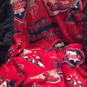 Beautiful handmade sweatshirt blanket.